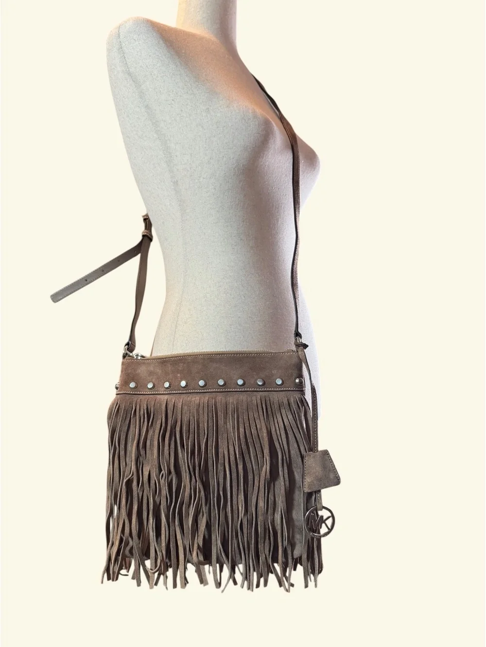 MICHAEL Michael Kors Brown Suede Fringe Crossbody Bag